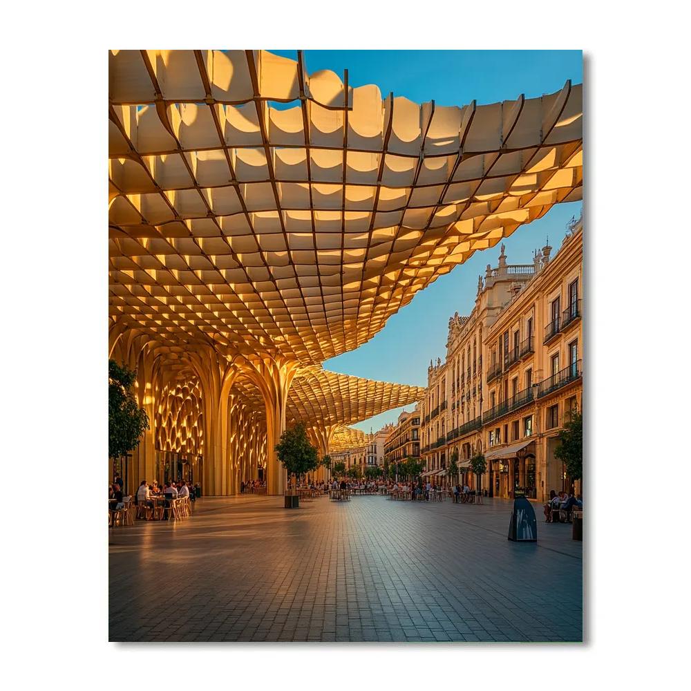 Metropol Parasol Plaza In Seville paint by number