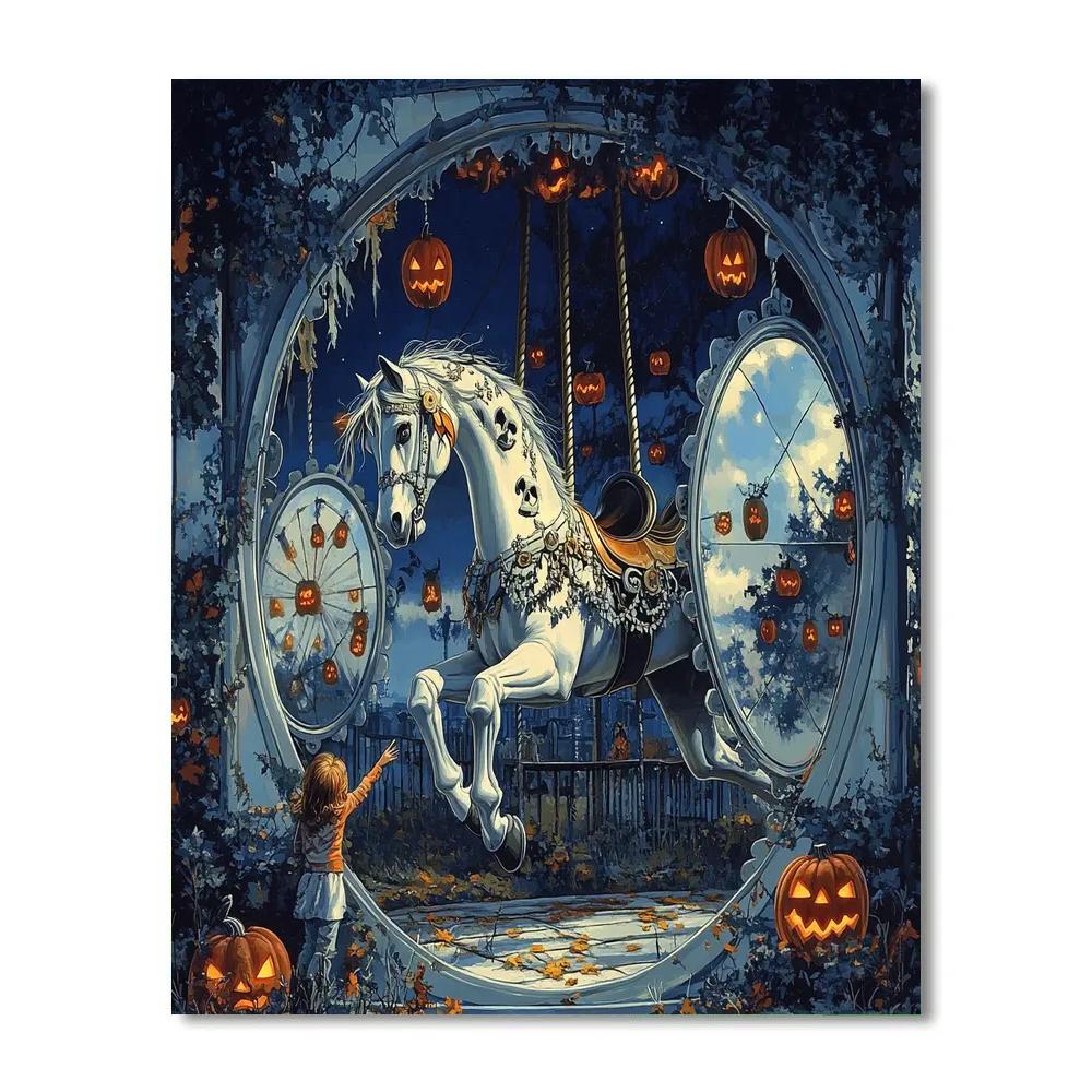 Haunted Carousel Of Mirrors Number painting