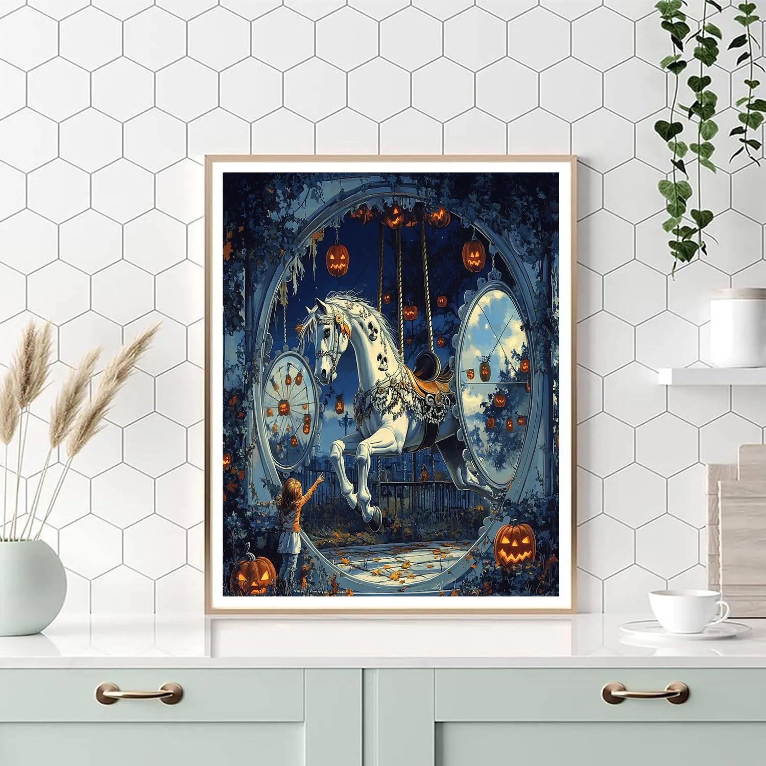 Haunted Carousel Of Mirrors Number painting