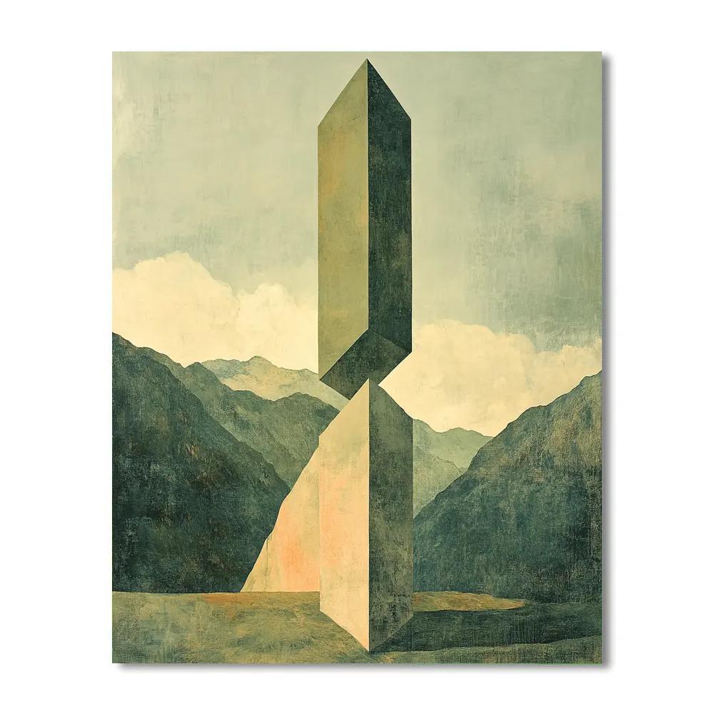 Paul Cézanne Inspired Abstract Mont Sainte Geometry painting number kit