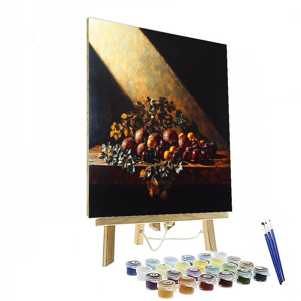Caravaggio Inspired Twilight Fruit Still Life DIY paint by numbers