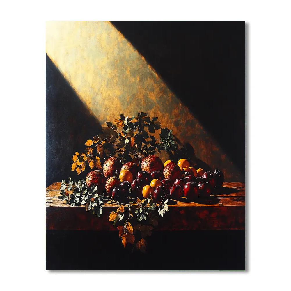 Caravaggio Inspired Twilight Fruit Still Life DIY paint by numbers