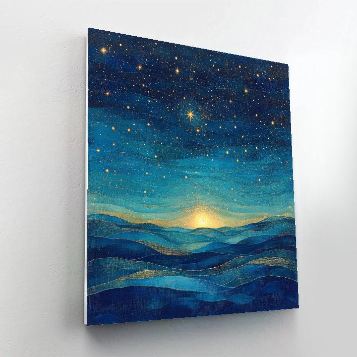 Georges Seurat Inspired Celestial Nebula Landscape Numbered painting kits