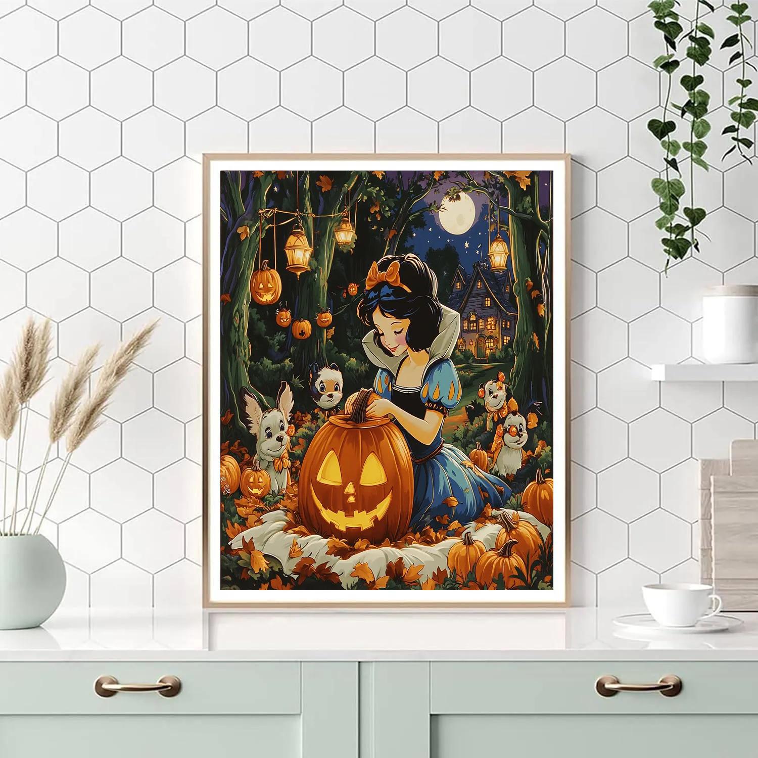 Snow White Midnight Pumpkin Grove DIY paint by numbers