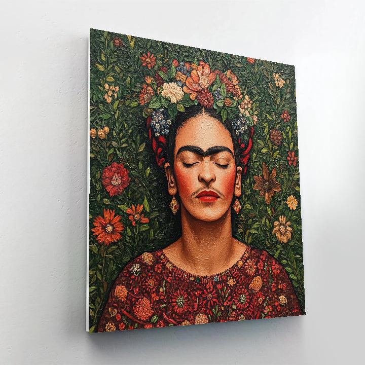 Frida Kahlo Inspired Floral Portrait Number painting