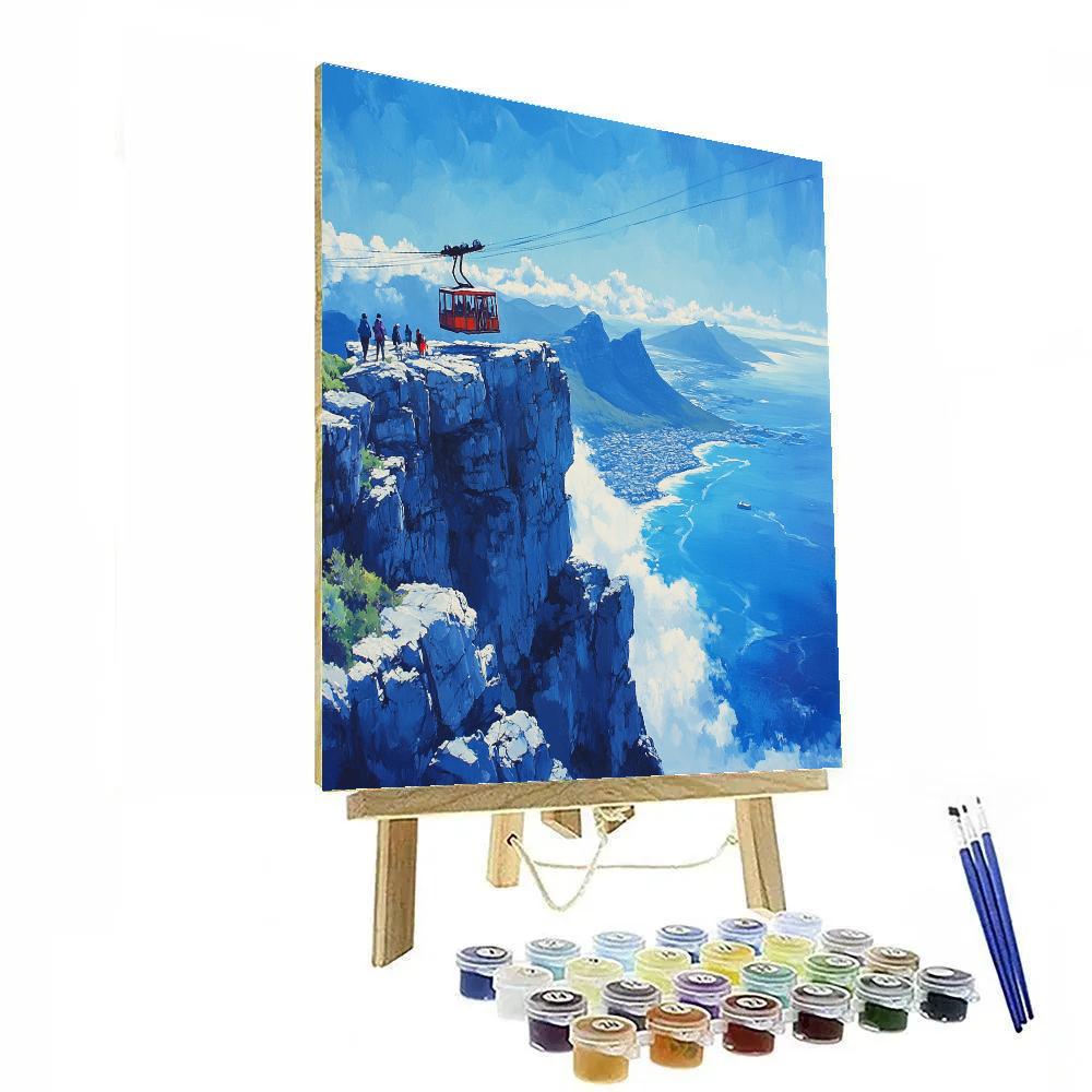 Table Mountain Summit View Cape Town Paint by numbers kits