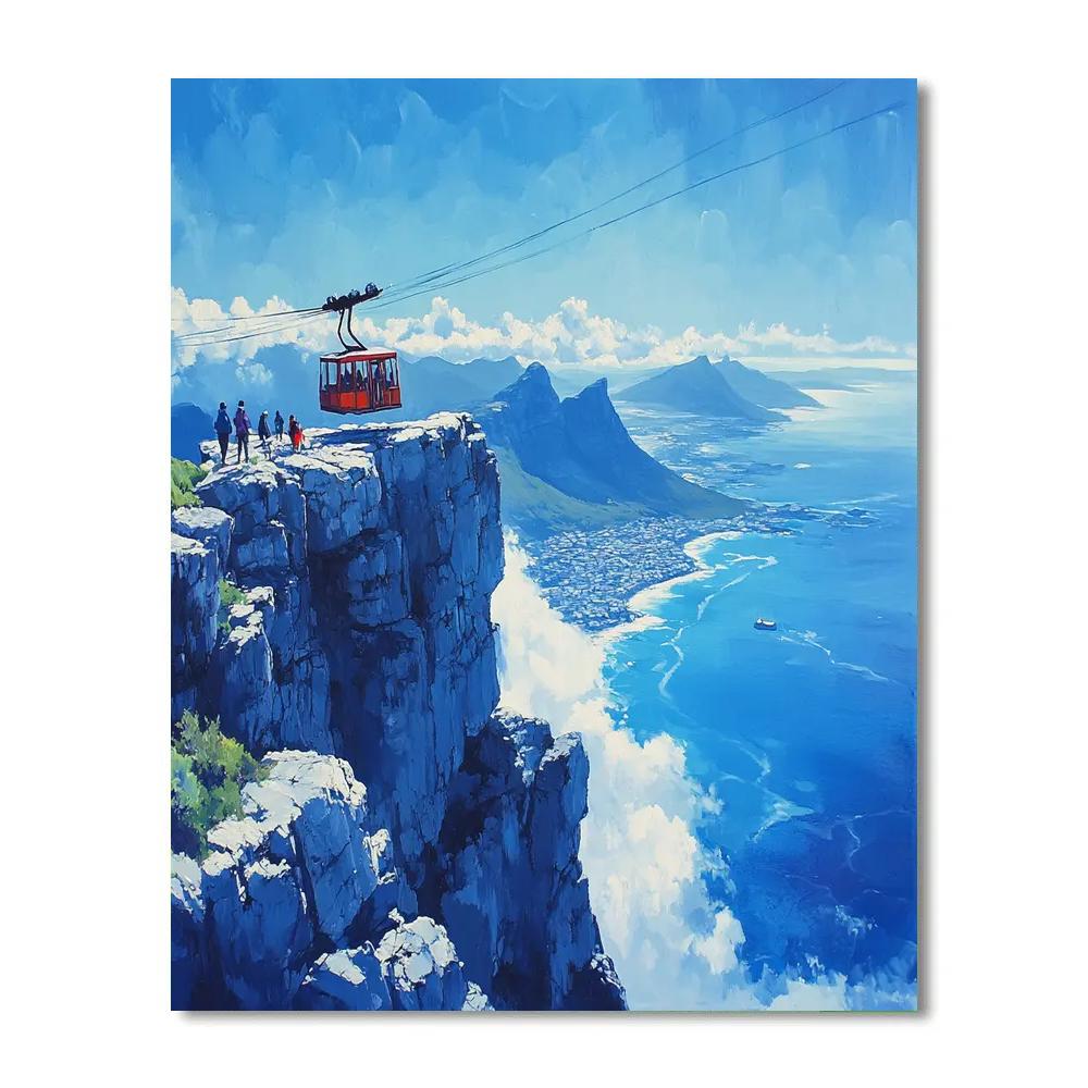 Table Mountain Summit View Cape Town Paint by numbers kits