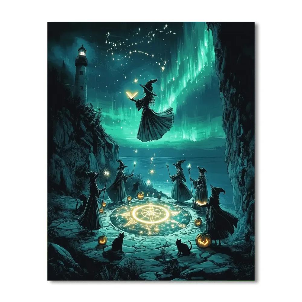 Witching Hour Carousel Halloween paint by number