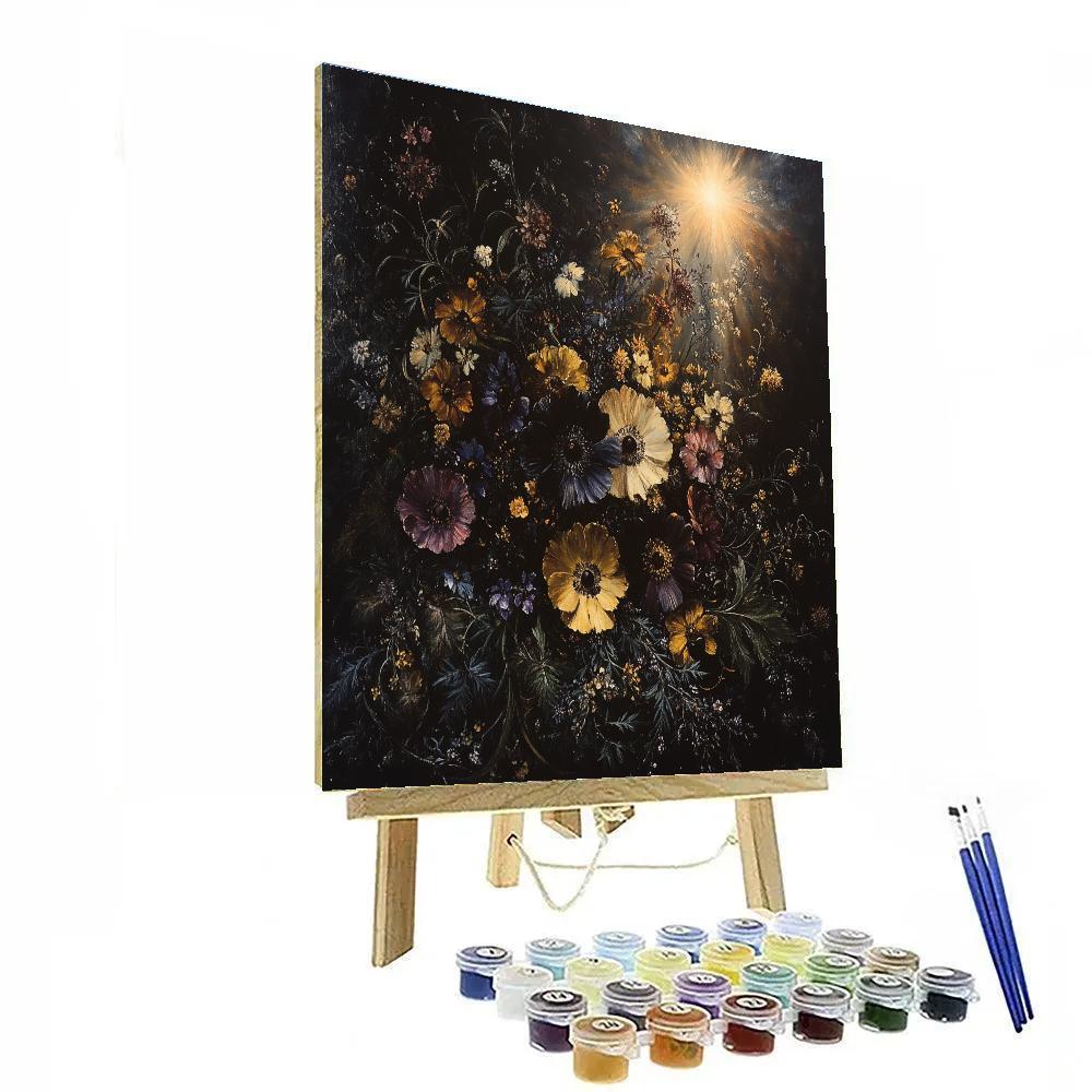 Caravaggio Inspired Illuminated Floral Decay paint by color