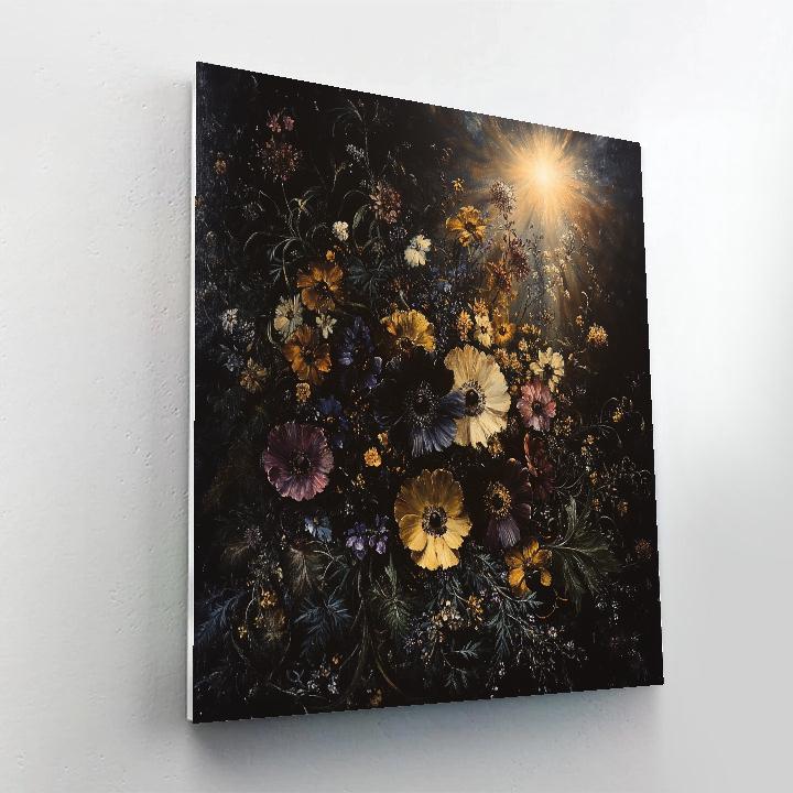 Caravaggio Inspired Illuminated Floral Decay paint by color