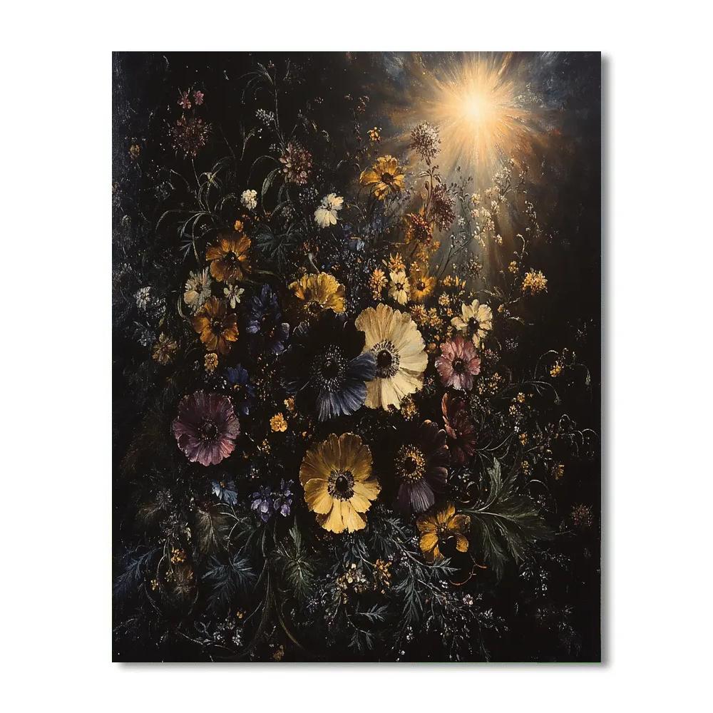 Caravaggio Inspired Illuminated Floral Decay paint by color