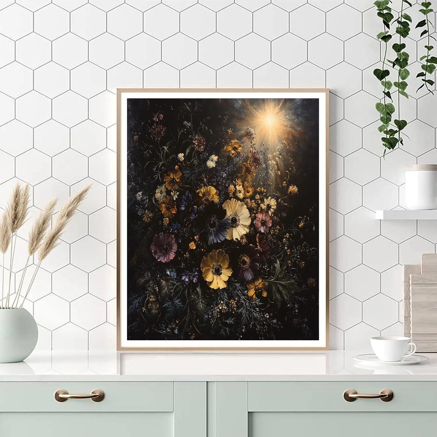 Caravaggio Inspired Illuminated Floral Decay paint by color
