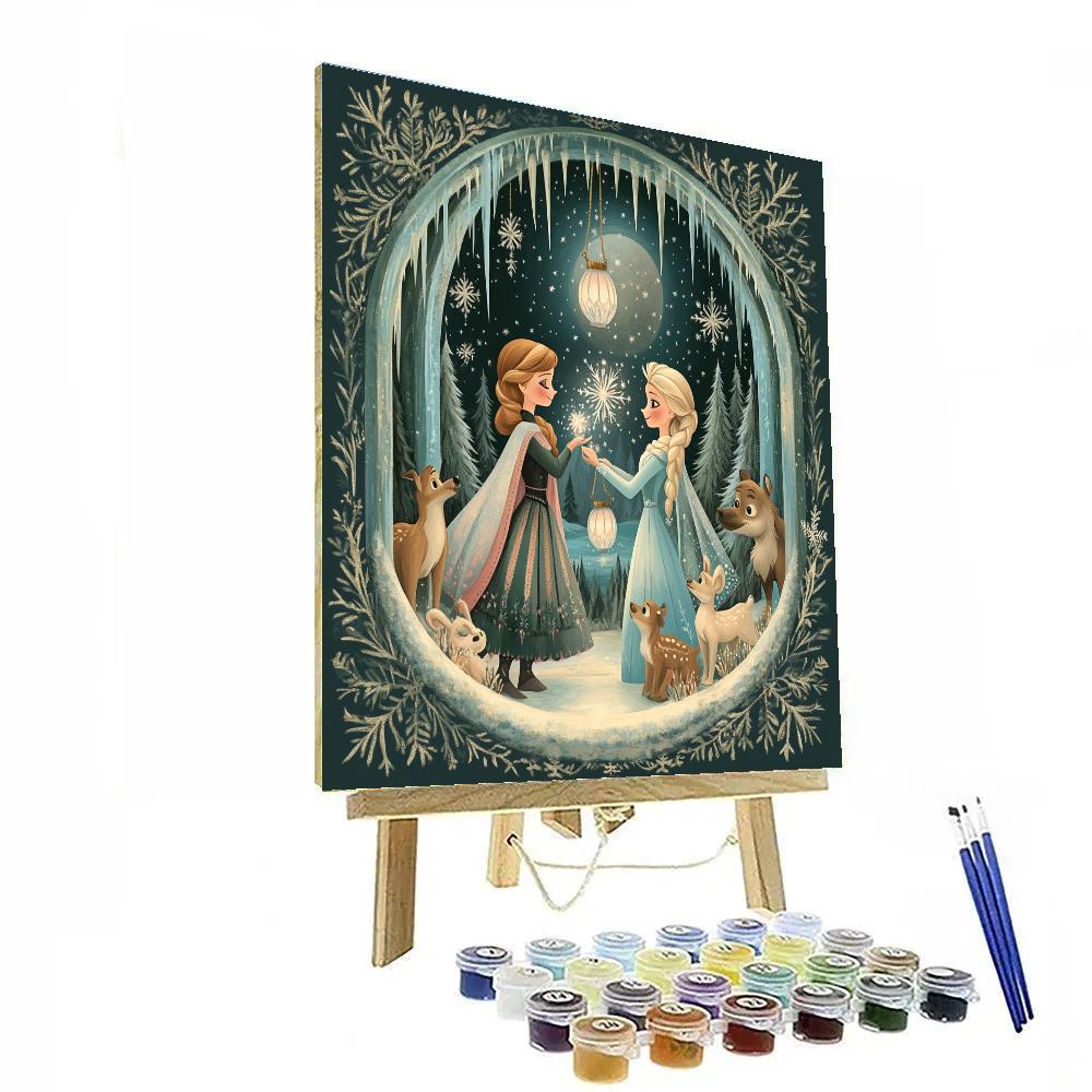 Frozen Friends Carol Night Painting by numbers kit