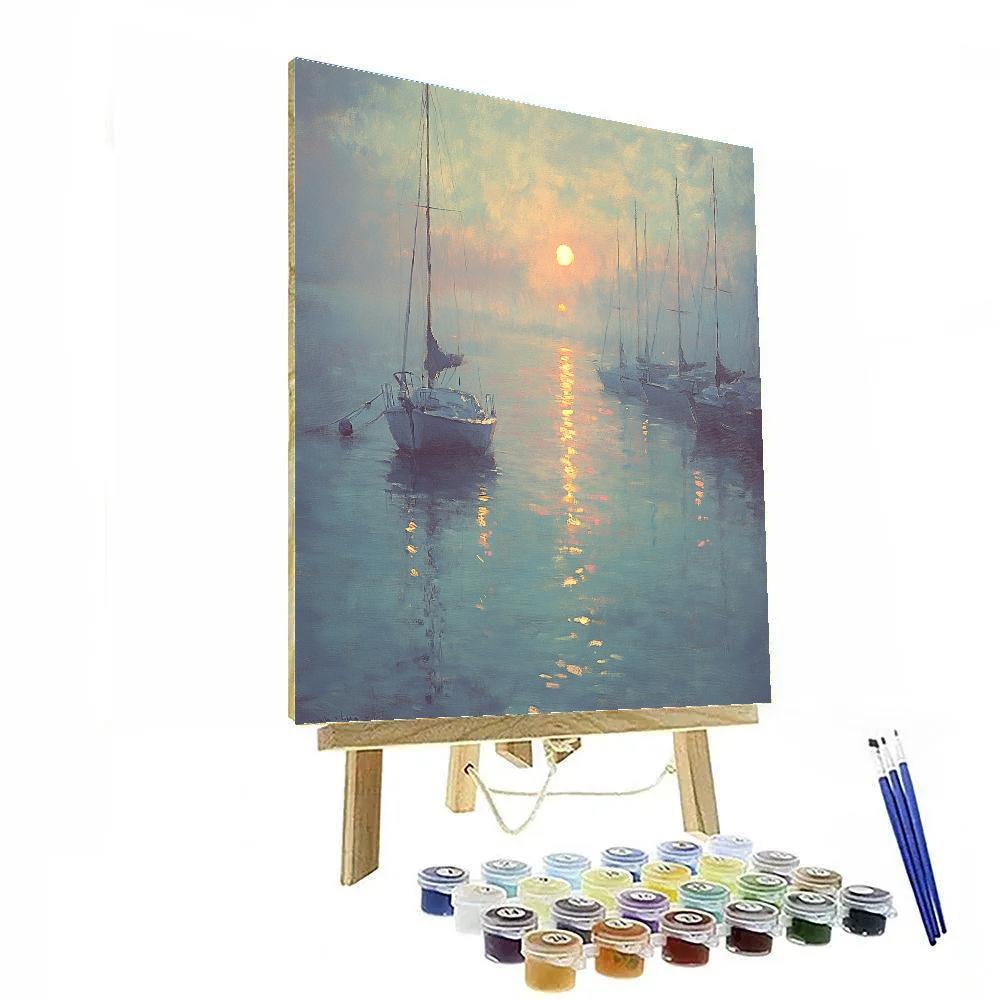 Claude Monet Inspired Foggy Seaside Number painting