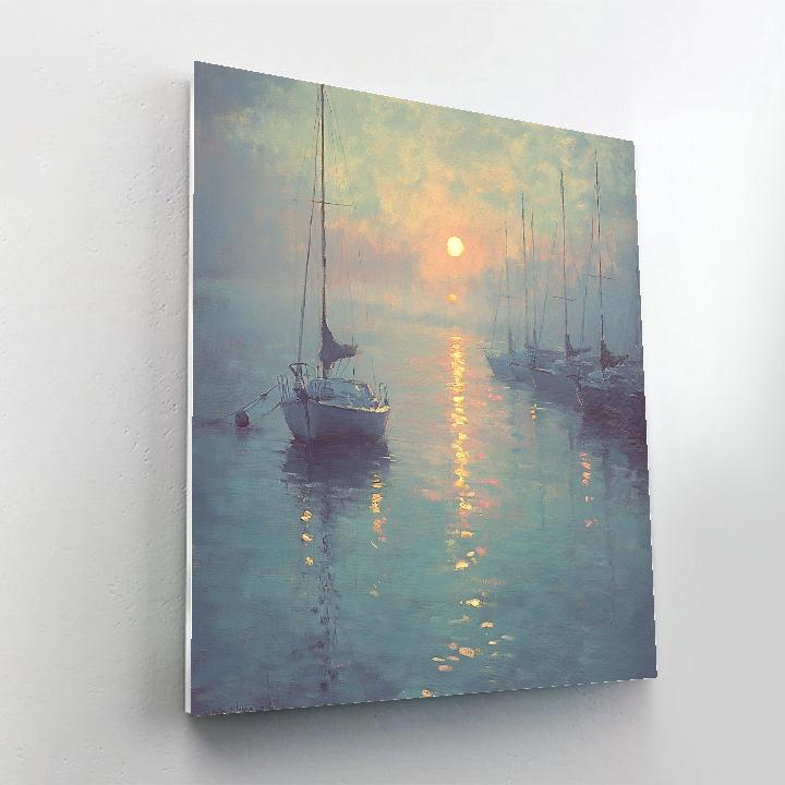 Claude Monet Inspired Foggy Seaside Number painting