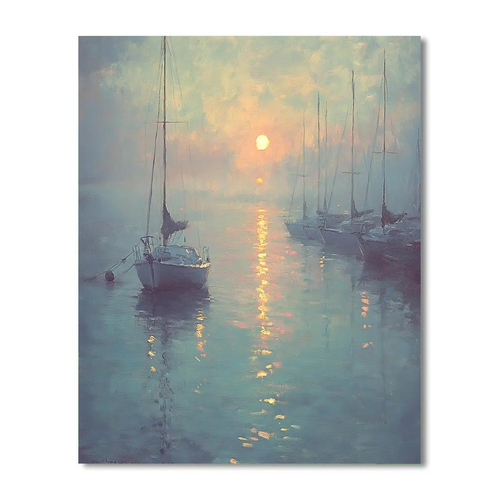 Claude Monet Inspired Foggy Seaside Number painting