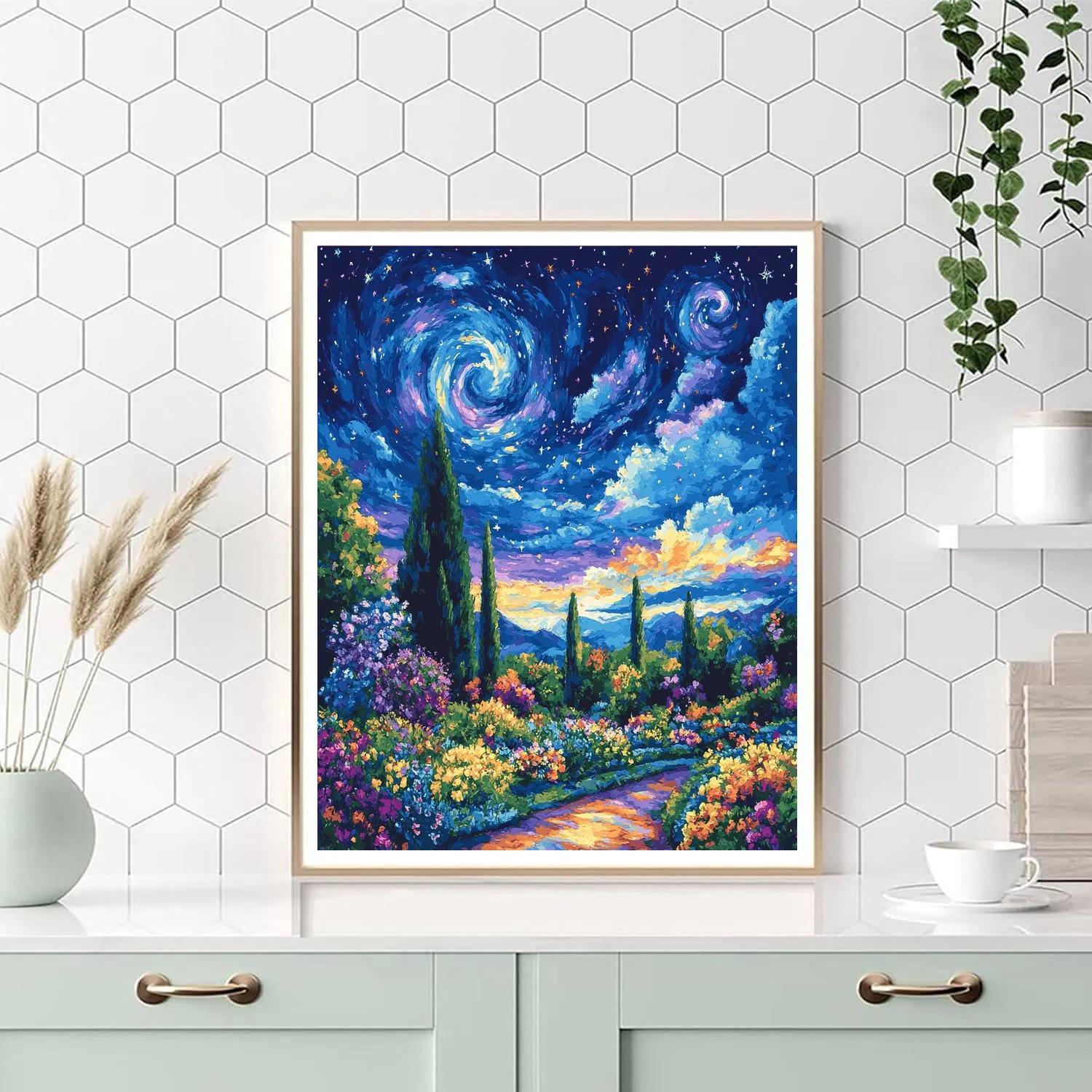 Paul Cézanne Inspired Celestial Gardens paint by color