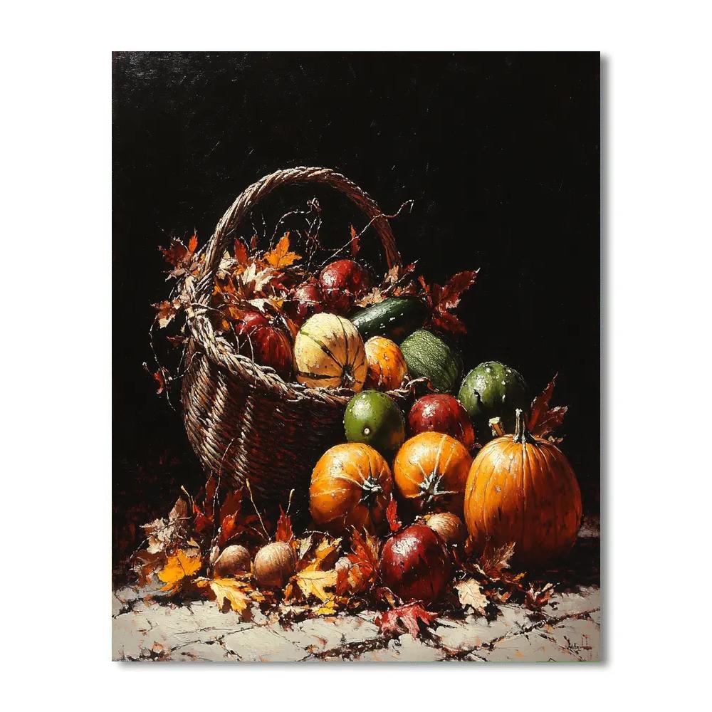Caravaggio Inspired Shadowed Autumn Harvest Numbered painting kits
