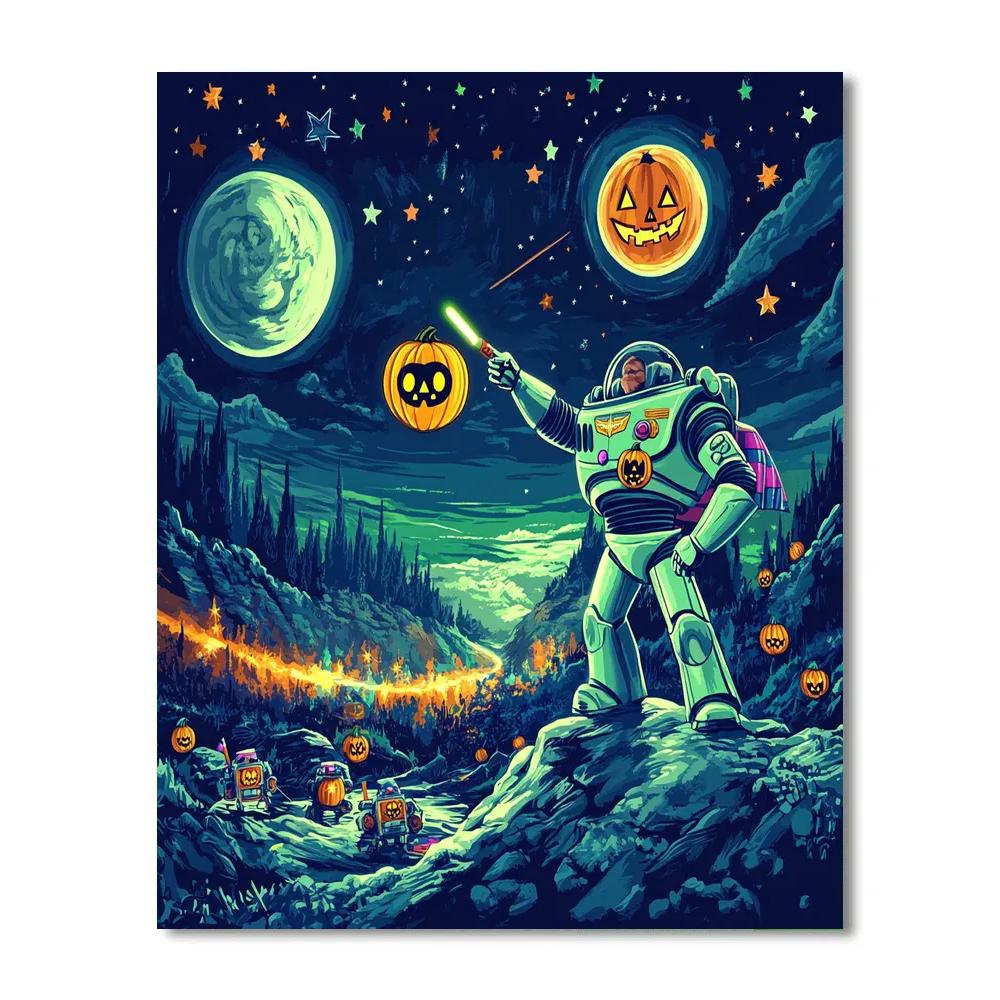 Space Ranger Halloween Patrol paint by number