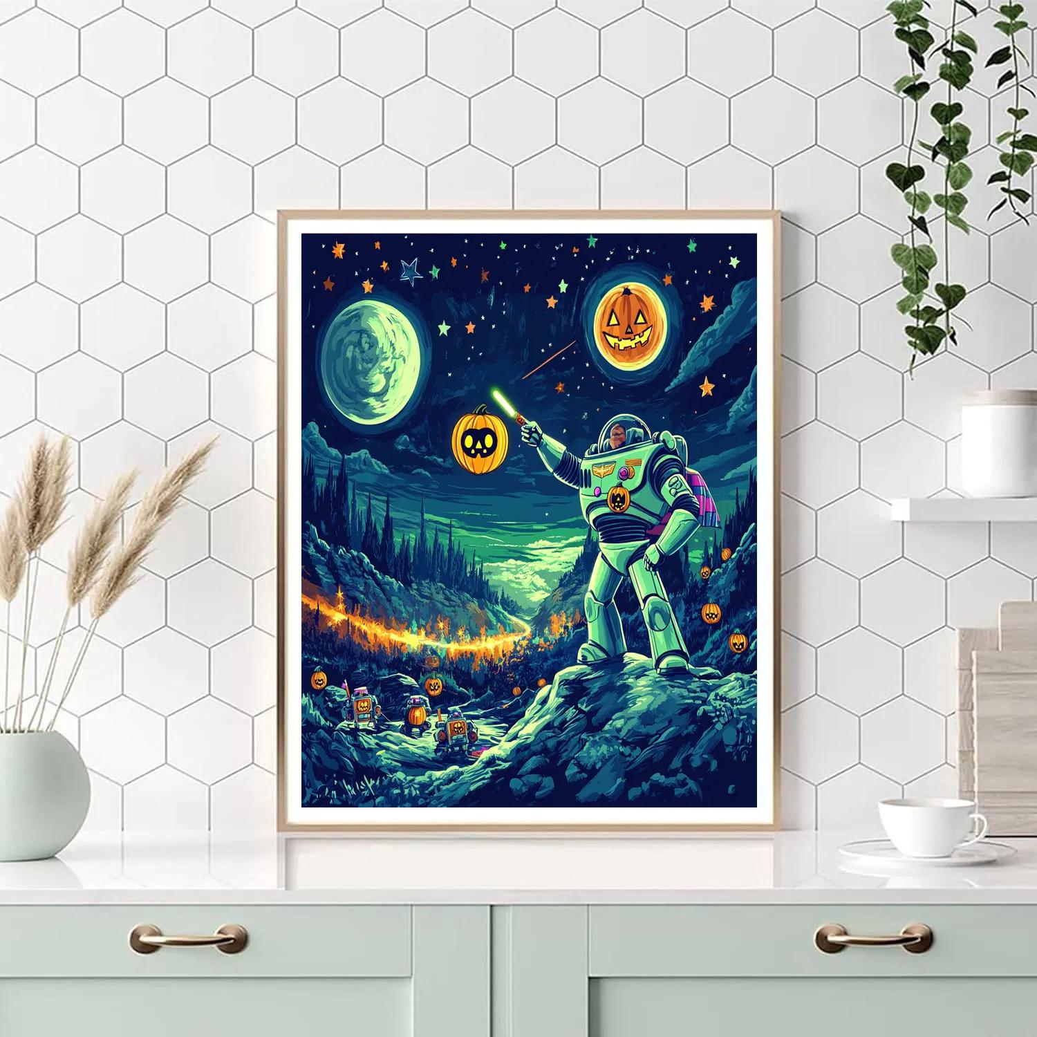 Space Ranger Halloween Patrol paint by number