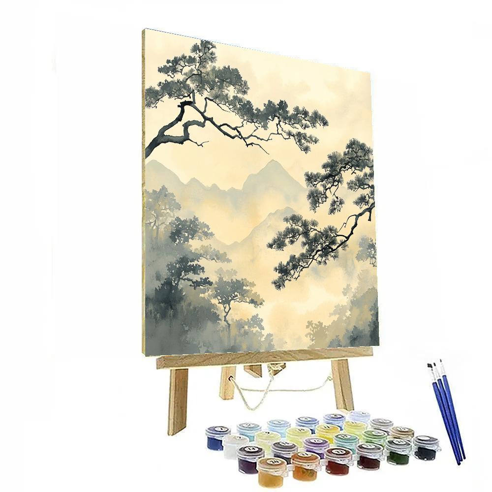 Zhao Mengfu Inspired Ancient Pine Breeze painting number kit