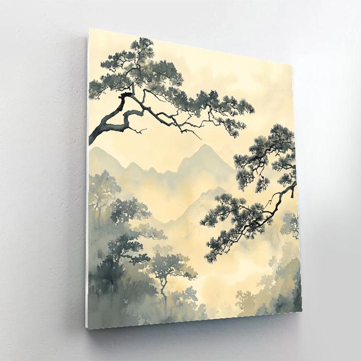 Zhao Mengfu Inspired Ancient Pine Breeze painting number kit