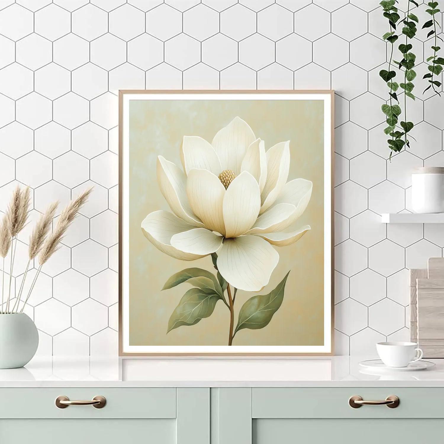 Michelangelo Inspired Magnolia Majesty paint by number