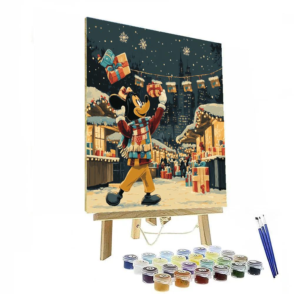 Holiday Market With Goofy And Gifts Paint by numbers kits