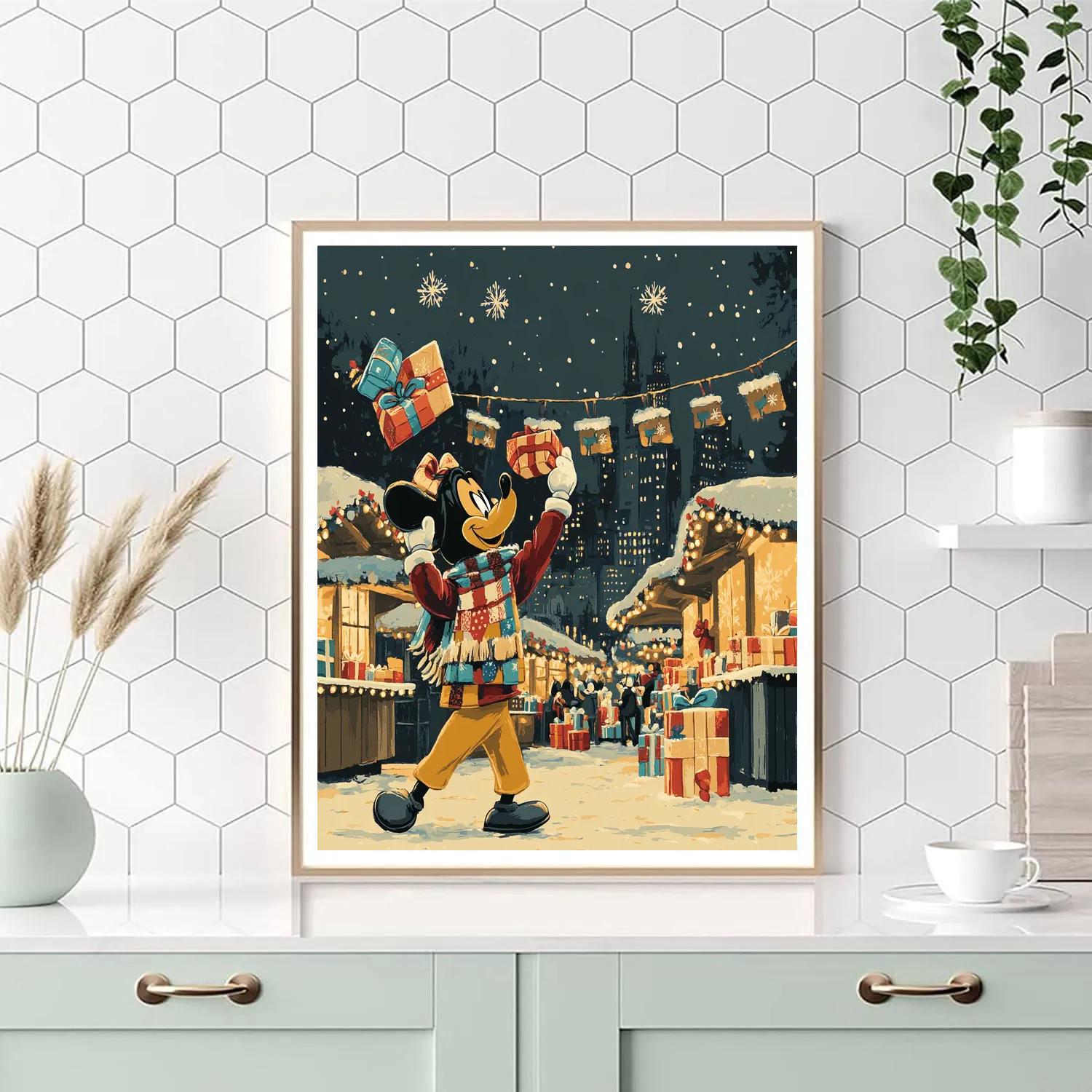 Holiday Market With Goofy And Gifts Paint by numbers kits