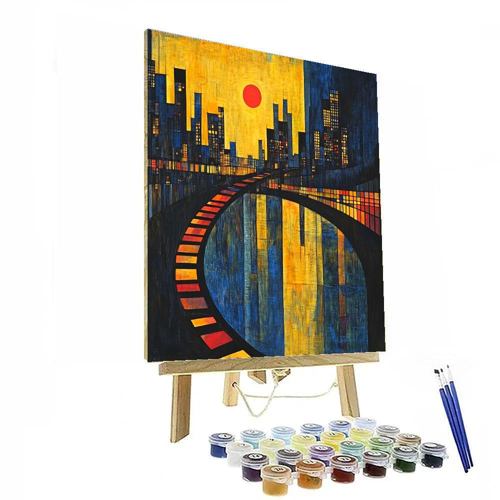 Kandinsky Inspired Citylights Abstraction DIY paint by numbers