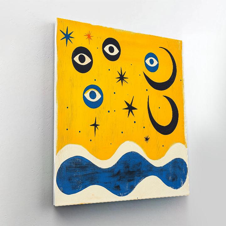 Joan Miró Inspired Ocean Of Stars Number painting