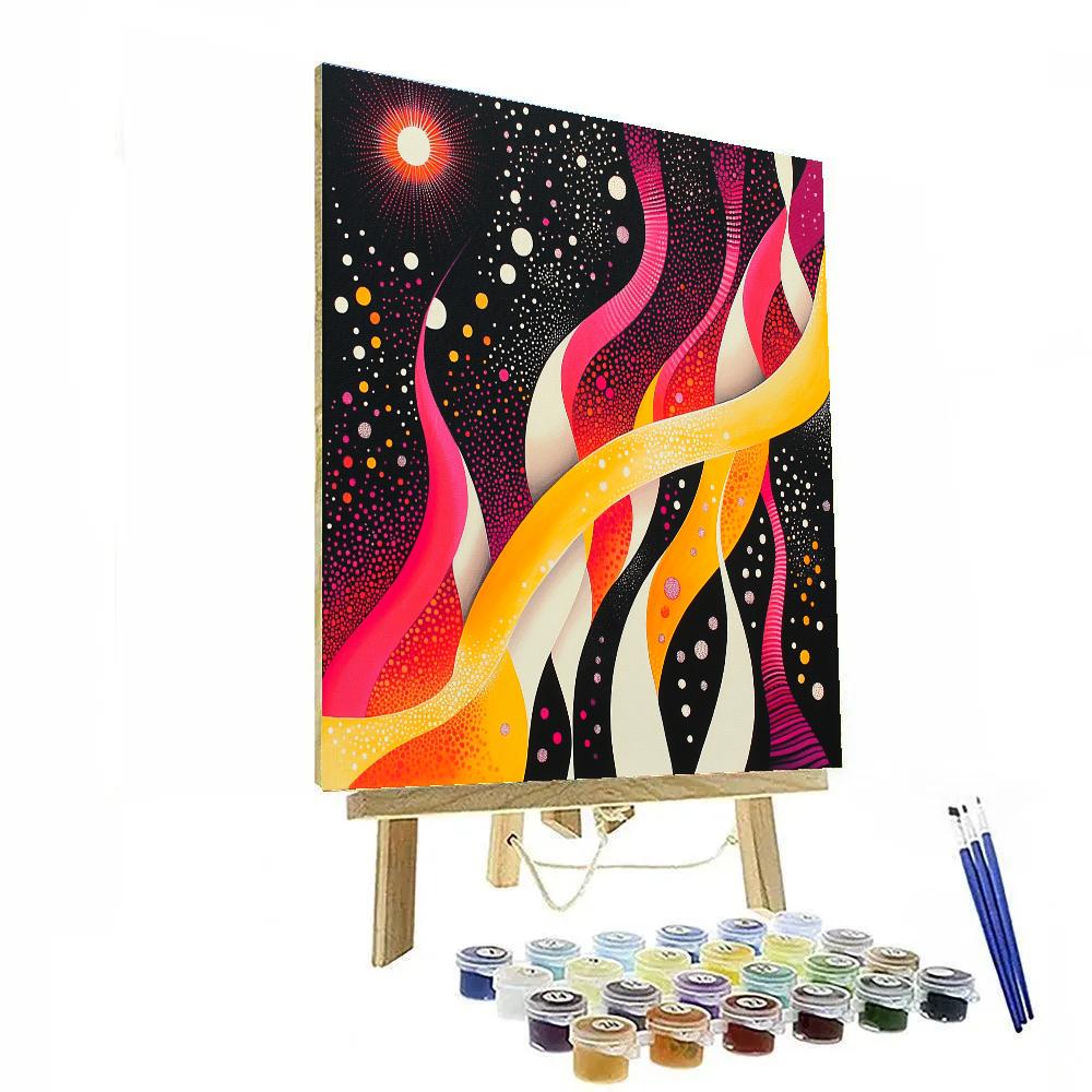 Yayoi Kusama Inspired Looping Nebula Garden Number painting