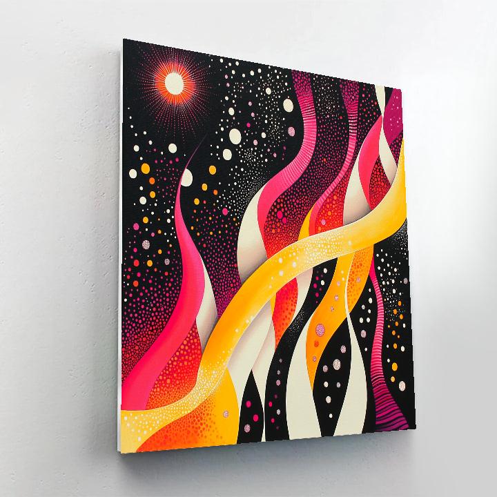 Yayoi Kusama Inspired Looping Nebula Garden Number painting