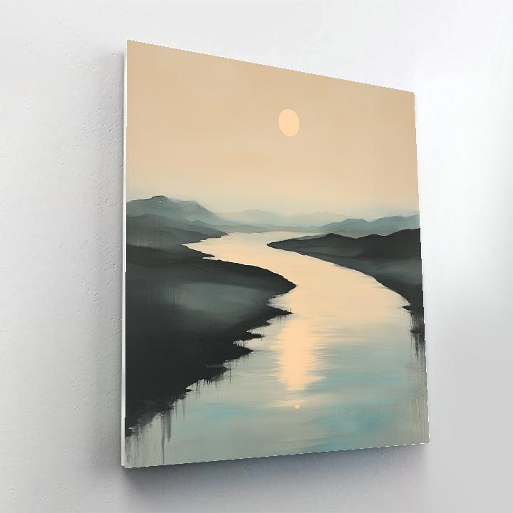 Zhao Mengfu Inspired Lunar River Reflection paint by number