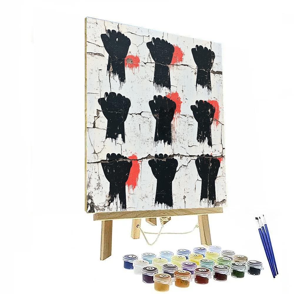 Banksy Inspired Silent Protest Pattern Painting by numbers kit