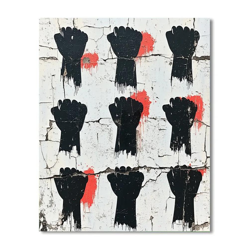 Banksy Inspired Silent Protest Pattern Painting by numbers kit