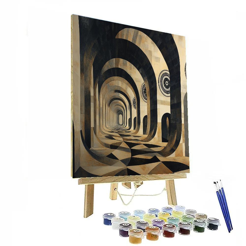 M.C. Escher Inspired Fractal Observatory Of Time Paint by numbers art