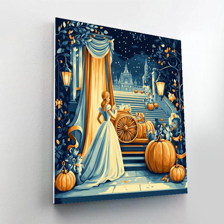 Cinderella Midnight Pumpkin Coach Reveal Numbered painting kits