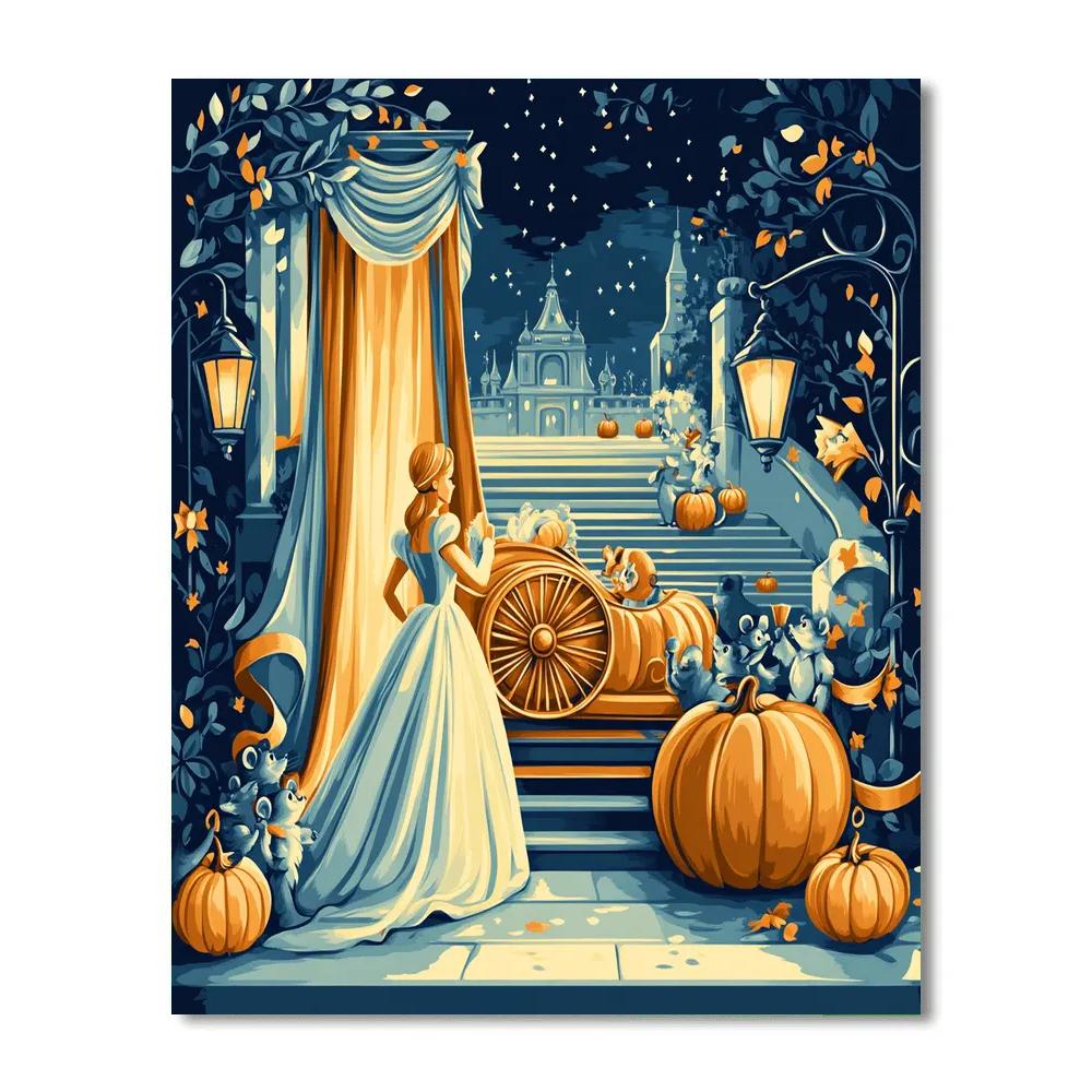 Cinderella Midnight Pumpkin Coach Reveal Numbered painting kits