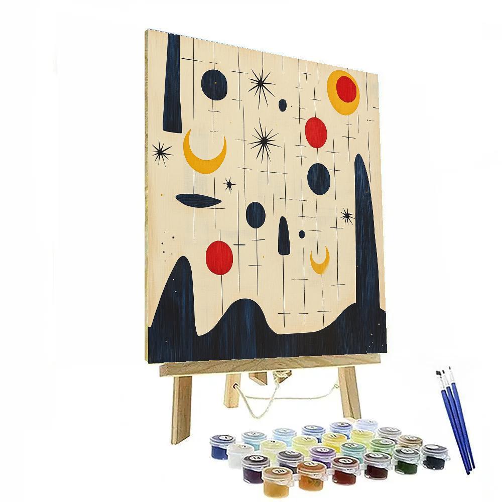 Joan Miró Inspired Nebula Lattice Painting by numbers kit