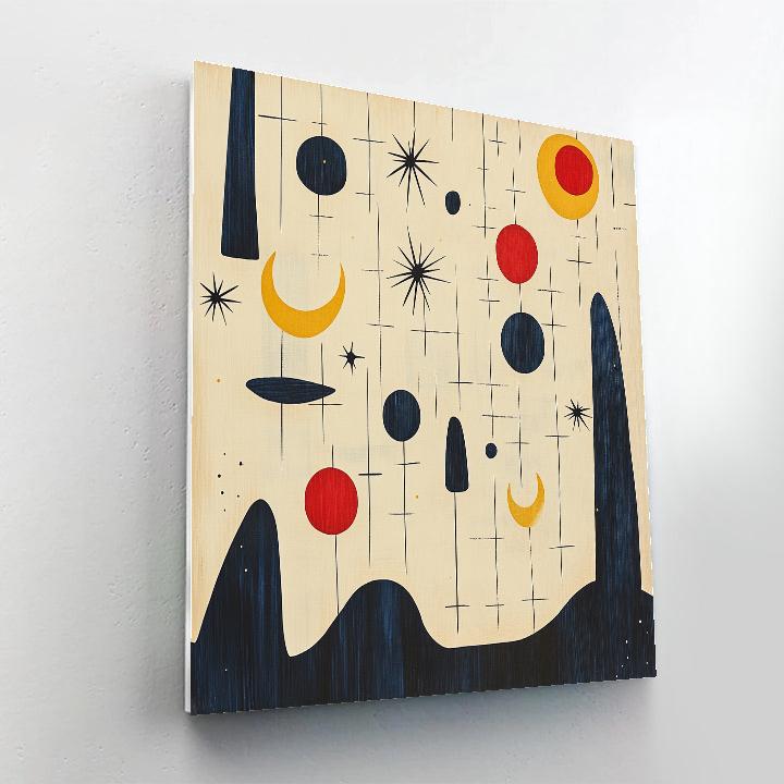 Joan Miró Inspired Nebula Lattice Painting by numbers kit
