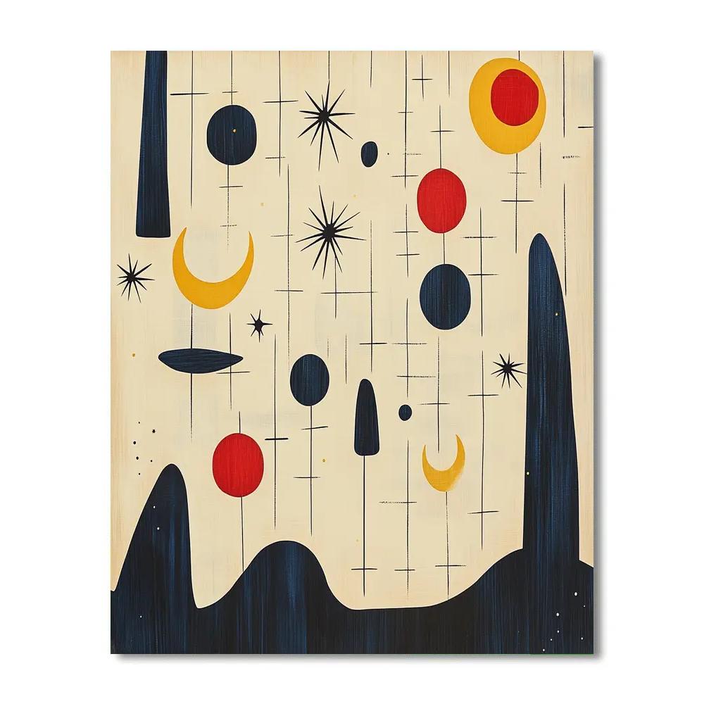 Joan Miró Inspired Nebula Lattice Painting by numbers kit