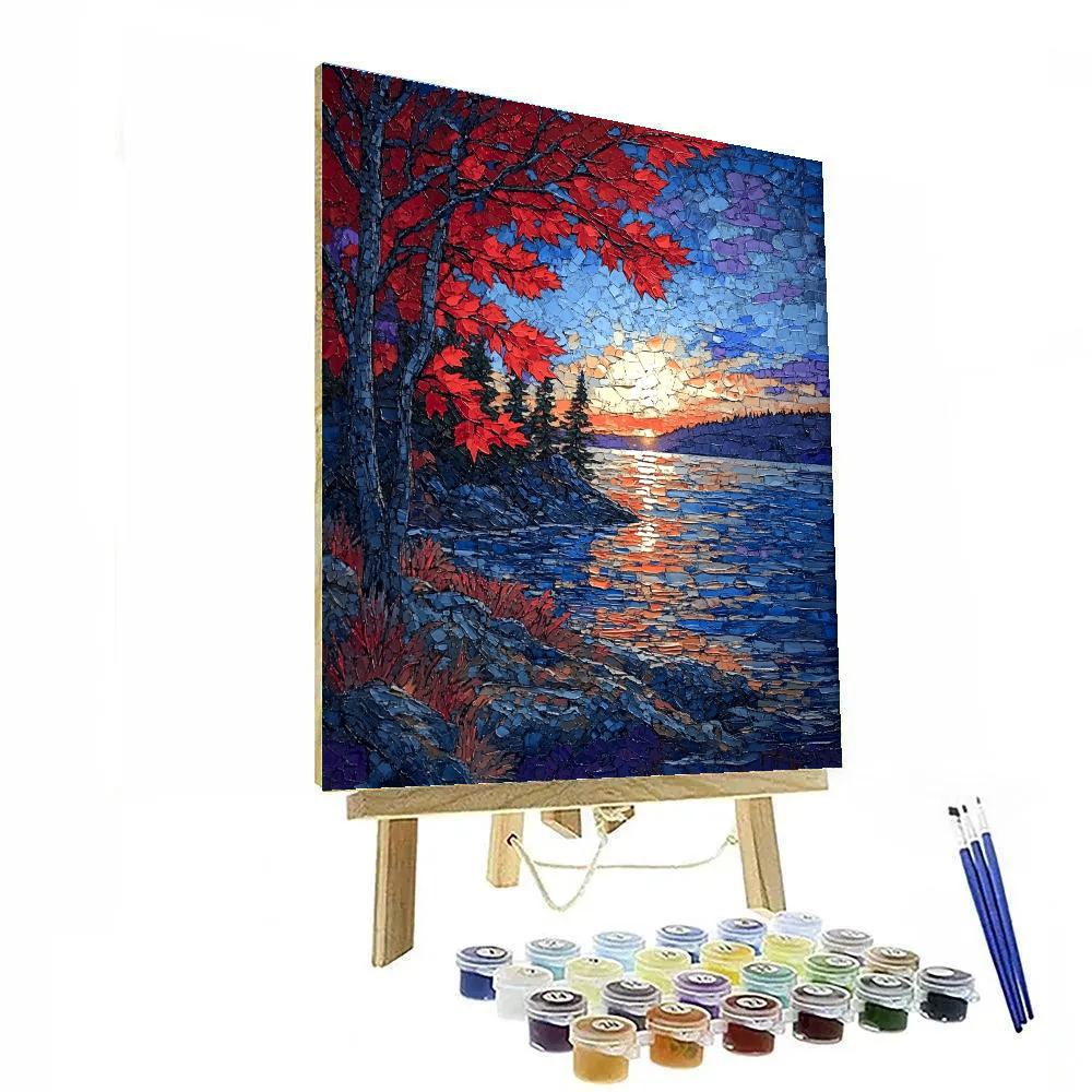 A.Y. Jackson Inspired Red Maple Screen At Dusk paint by numbers