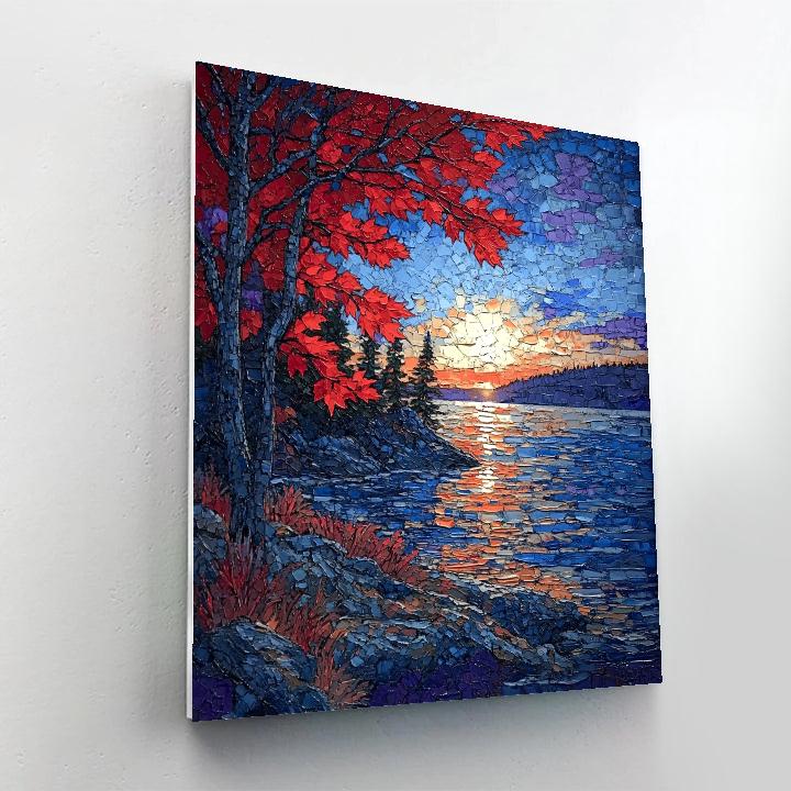 A.Y. Jackson Inspired Red Maple Screen At Dusk paint by numbers