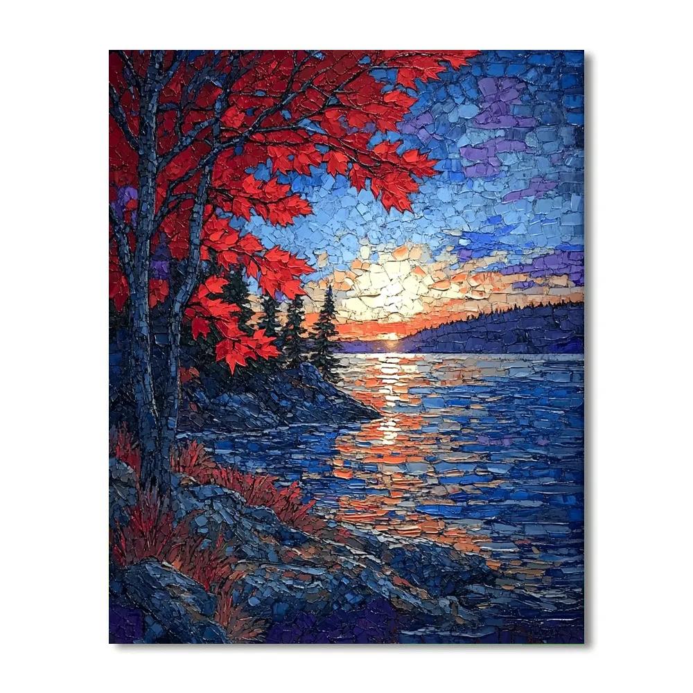 A.Y. Jackson Inspired Red Maple Screen At Dusk paint by numbers
