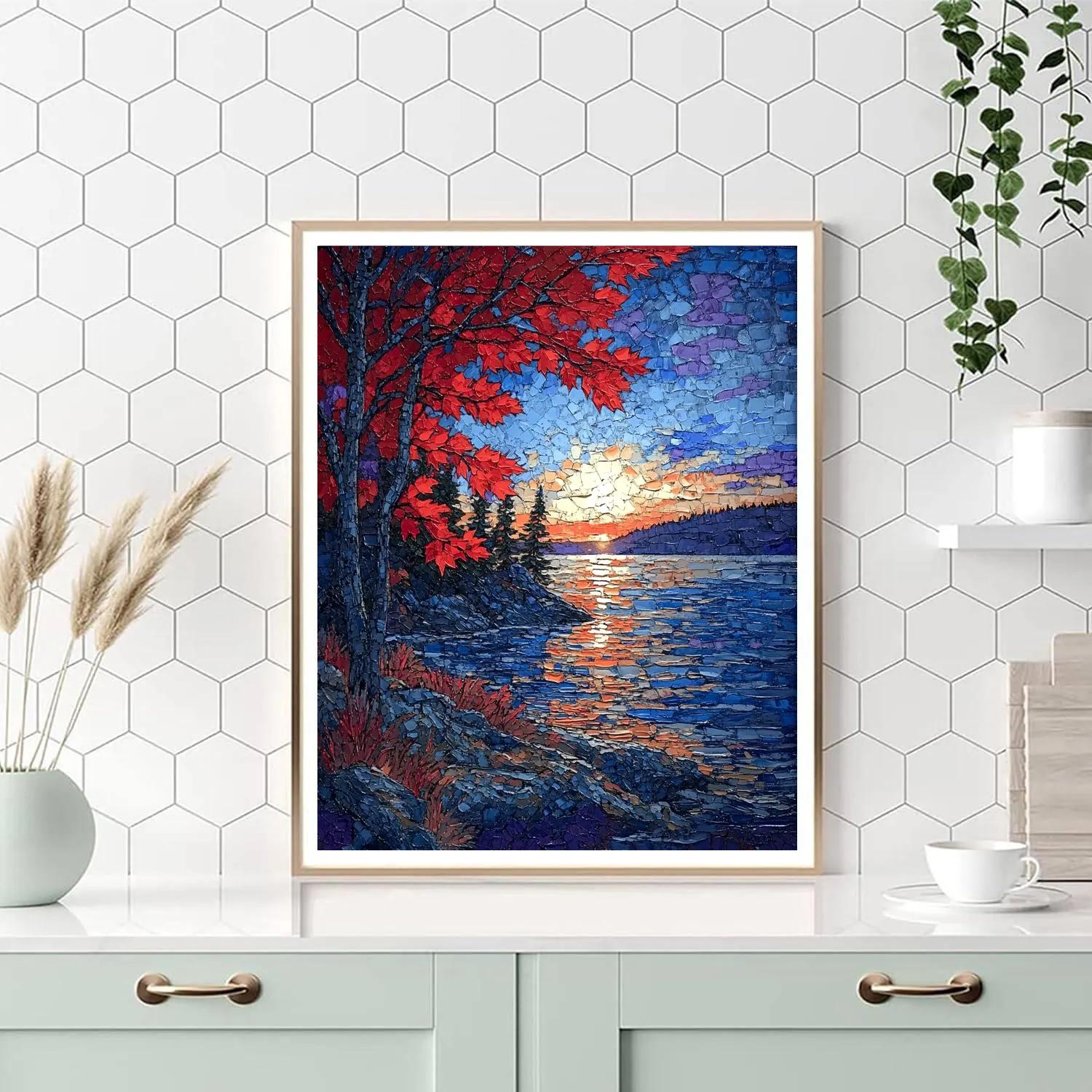 A.Y. Jackson Inspired Red Maple Screen At Dusk paint by numbers