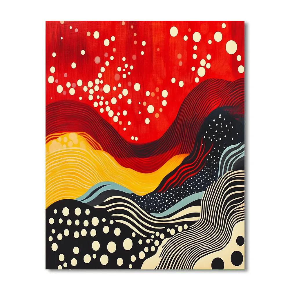 Yayoi Kusama Inspired Infinite Coral Bloom Numbered painting kits