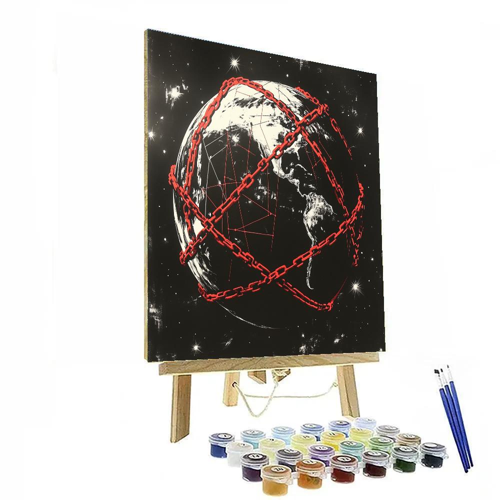 Banksy Inspired Cosmic Capitalism Critique Painting by numbers kit