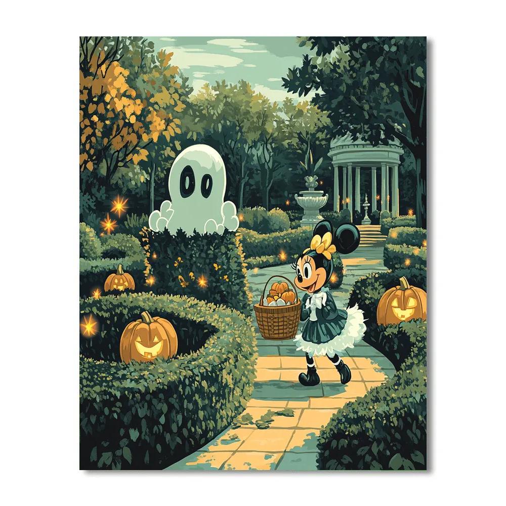 Donald And Daisy Spooky Garden Prank Paint by numbers kits