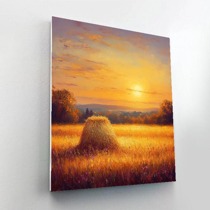 Claude Monet Inspired Autumnal Haystack Glow DIY paint by numbers